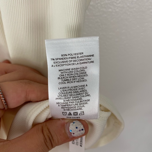 Express ivory deep plunge body suit - Picture 8 of 8